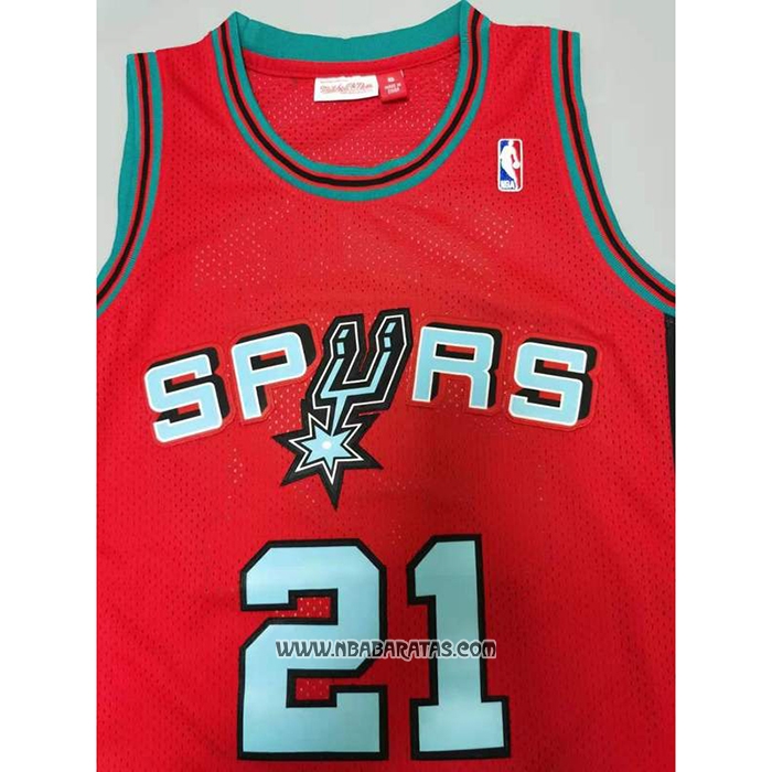Camiseta San Antonio Spurs Tim Duncan #21 Mitchell & Ness 1998-99 Rosa